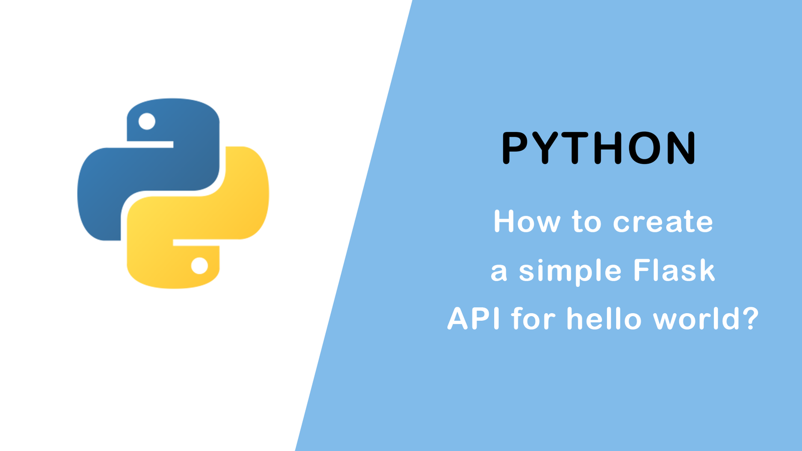 How to create a simple Flask API for hello world?